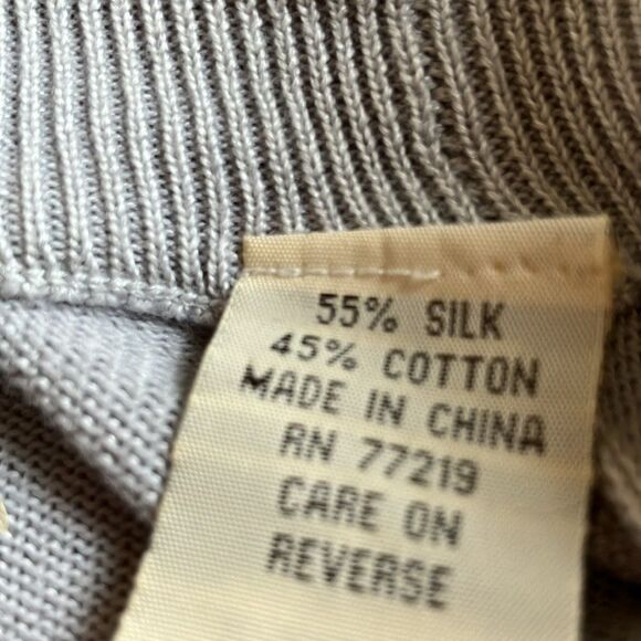 Pronto Uomo Light Gray Silk Blend Mens Size 3XL  Pullover TINY FLAW Short Sleeve - Picture 8 of 9